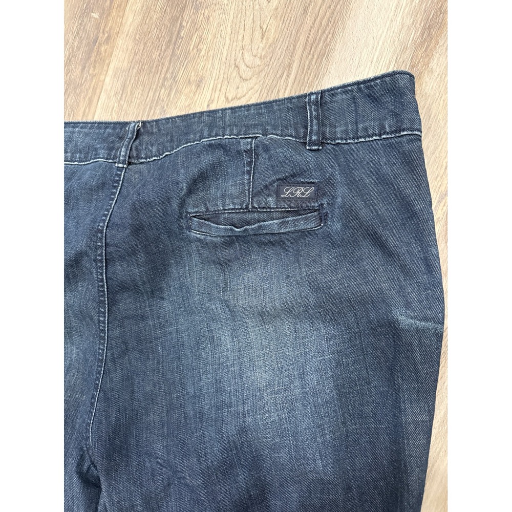 Lauren Ralph Lauren Jeans Co Womens 16W Dark Wash Wide Leg Denim Trouser Pants - Picture 6 of 6